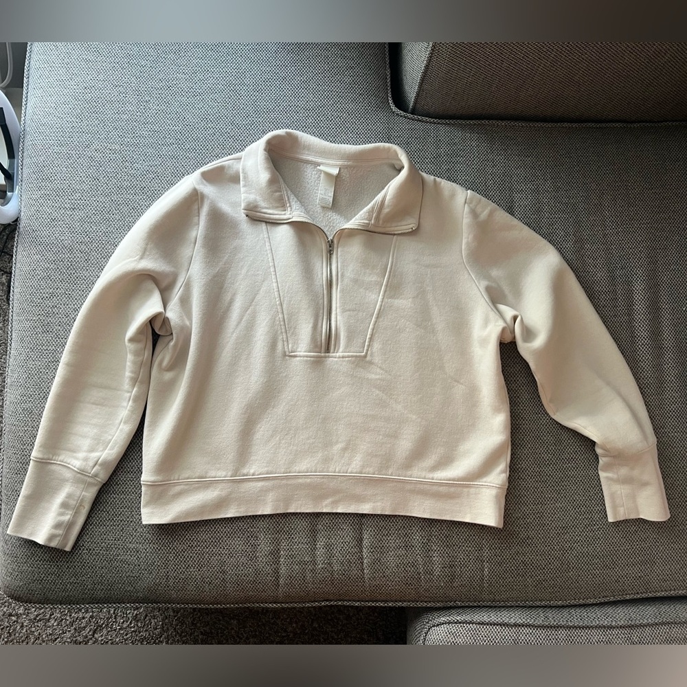 H&M Cream Quarter-Zip Pullover